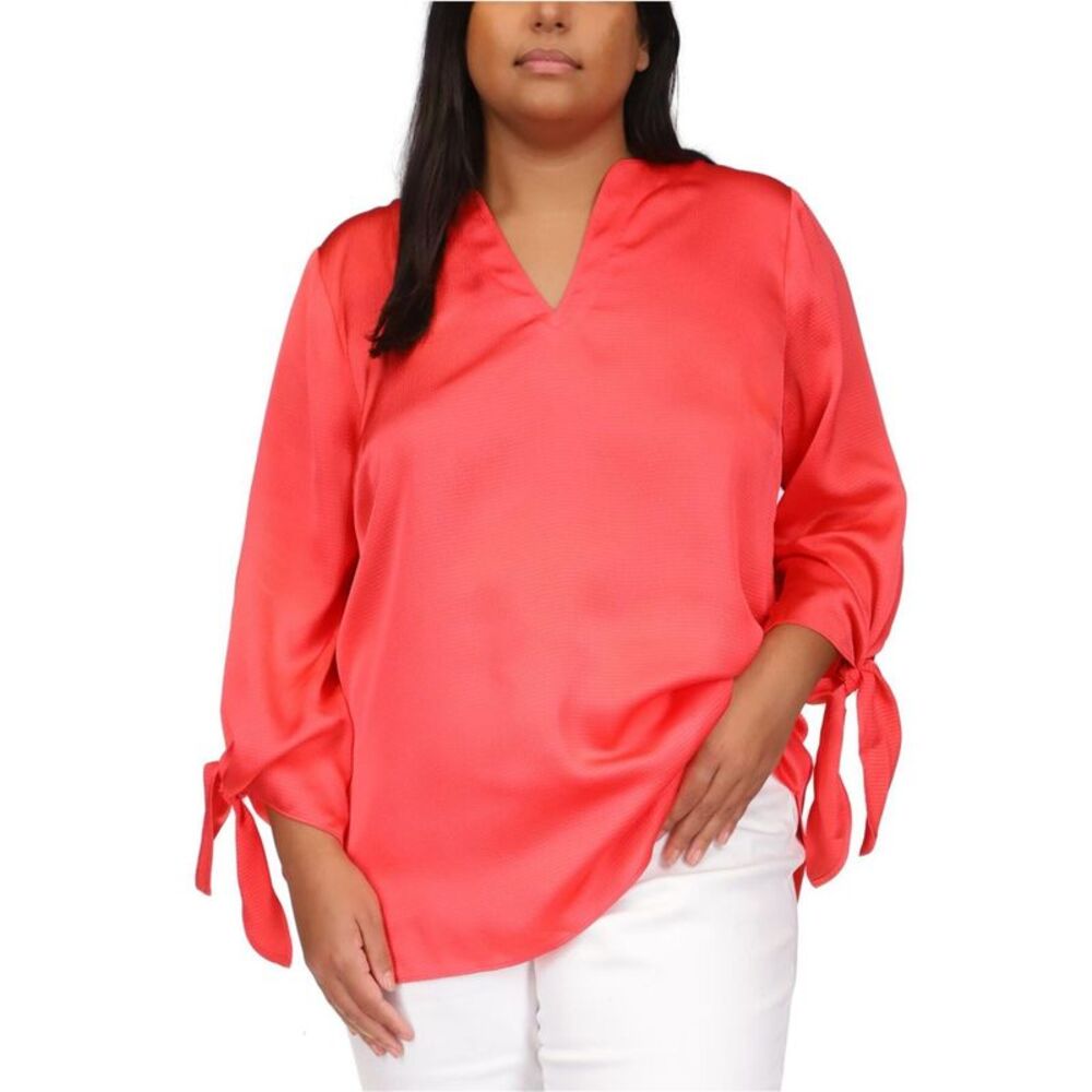 Michael Kors Womens Plus Size Tie Cuff Pullover Blouse, NWT